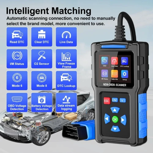JDiag T200 voiture OBD2 Scanner lecteur de Code de défaut affichage numérique outil de Diagnostic Automobile analyseur de moteur de voiture I/M testeur prêt