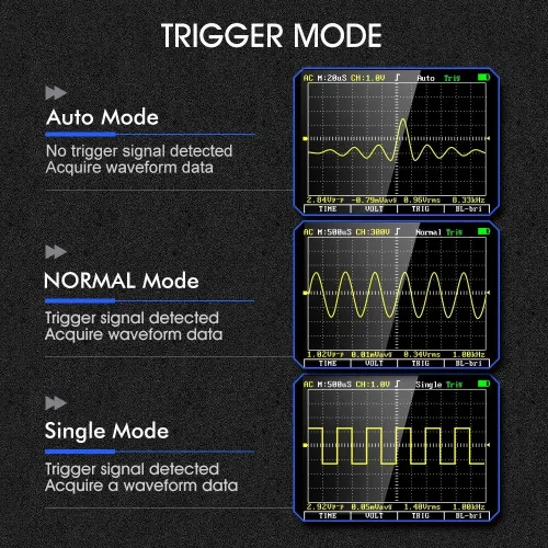 TOOLTOP ET2010A-Multimètre d'oscilloscope numérique portable, outil de test électrique multifonctionnel, 2 en 1, 2.5Msps, 1MHz