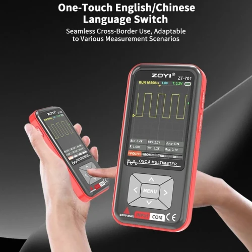 ZOYI multimètre Oscilloscope numérique 2 en 1, ZT701, 48Msps, 5MHz, 9999 points, multimètre Portable, outil de Test électrique multifonctionnel