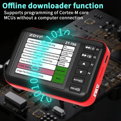 Oscilloscope portable 4-en-1 ZOYI ZT-700, bande passante 10 MHz, avec fonction d'émulateur de programmeur et enregistreur de formes d'onde