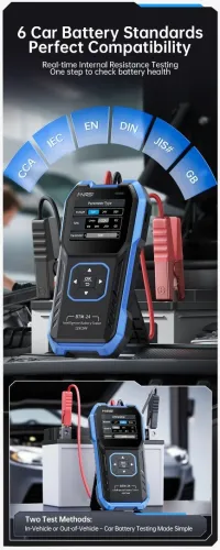 FNIRSI BTM-24 2000A CCA Testeur de batterie de voiture multifonction 12V/24V