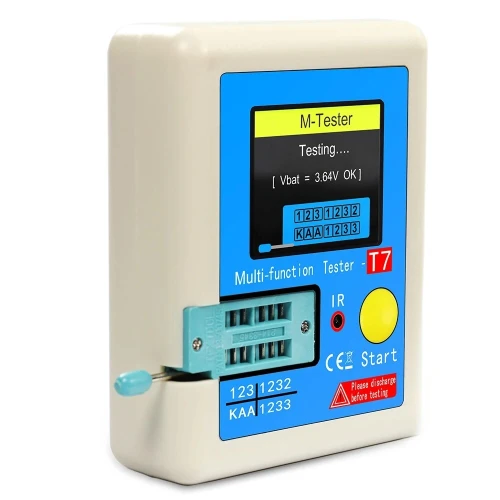 LCR-T7 Nouveau Testeur Transistor TFT Diode Triode compteur capacité LCR ESR mètre NPN PNP MOSFET IR testeur multifonction multimètre