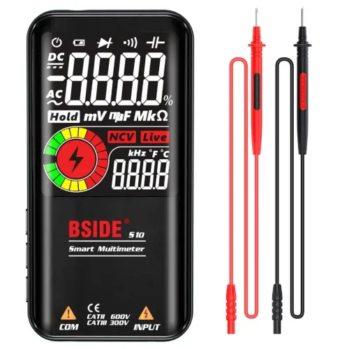 BSIDE Multimètre intelligent , 9999 , condensateur tension cc AC,testeur Ohm Diode NCV DMM,outils electricien professionnel,flipper zero testeur,S10