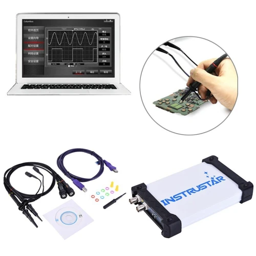 INSTRUSTAR Oscilloscope ISDS205A Multifonctionnel 3en1 20M Oscilloscope USB Numérique pour PC + Analyseur de Spectre + Enregistreur de Données