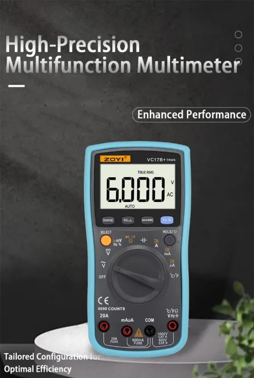 ZOYI ZT-17B+.RF4.17N  est un multimètre électrique connu pour son affichage numérique de haute précision, compteur de capacité pour maison intelligente