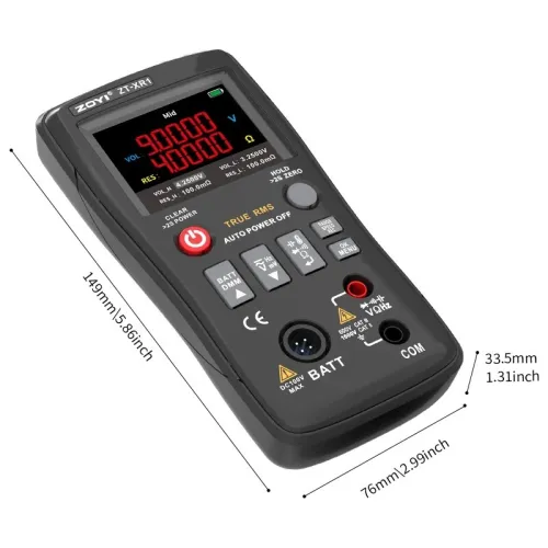 ZOYI ZT-XR1 multimètre True RMS 25000 points avec testeur de résistance interne de batterie 4 fils 1 kHz AC