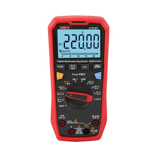 Multimètre UNI-T UT61E+ True RMS 1000V AC DC, testeur de tension, 22000 points, Mode relatif, haute fiabilité
