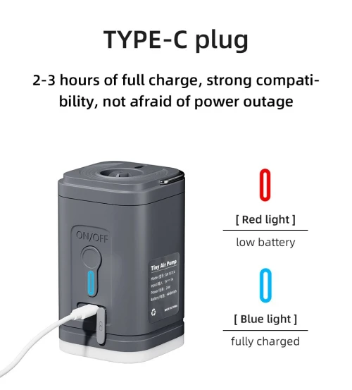 Pompe à air électrique (pacoone) compresseur d'air sans fil, gonfleur dégonfleur