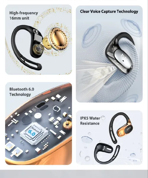 HTC NE35 Earphones, Bluetooth V6.0, AI traduction écouteurs, OWS Sport, casque confortable Ultra-léger