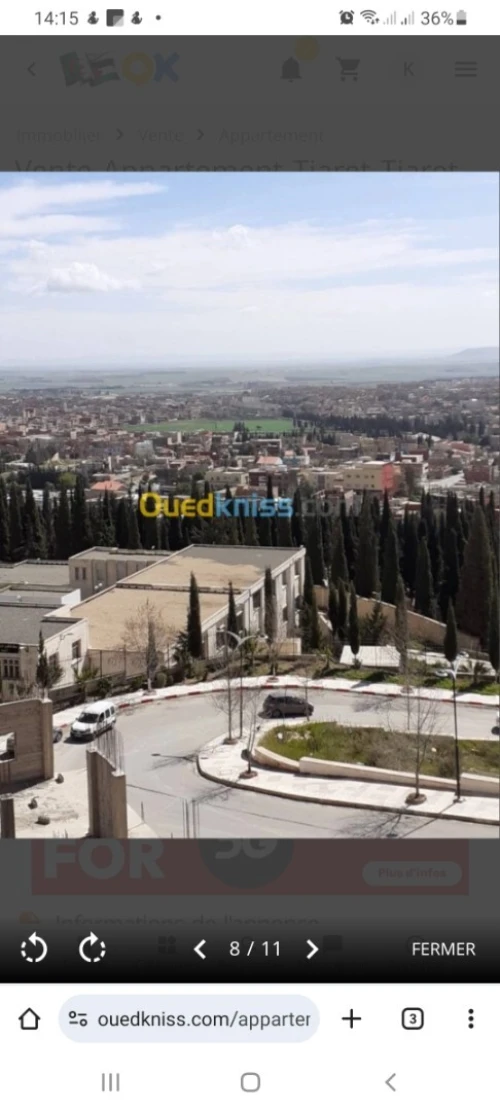 Vente Appartement F3 Tiaret Tiaret