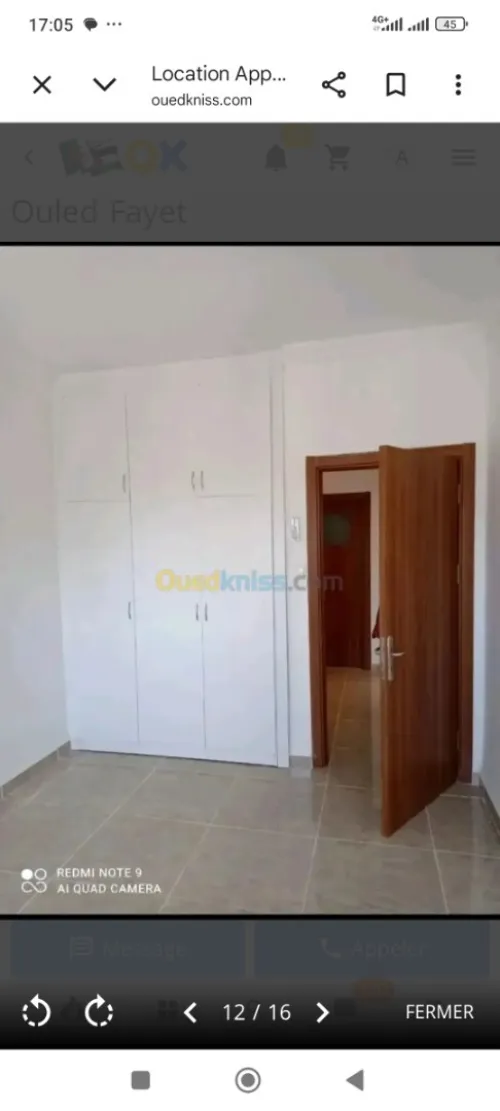 Location Appartement F5 Alger Ouled fayet