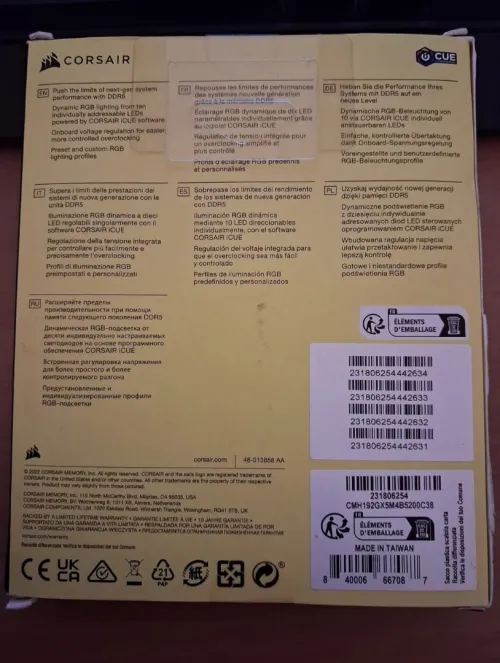Ram ddr5 Corsair 192 gb (4X48)