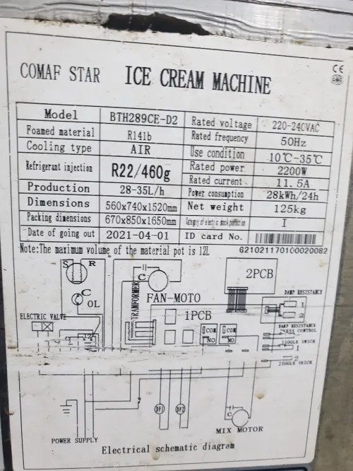 Machine IceCream modèle comaf 