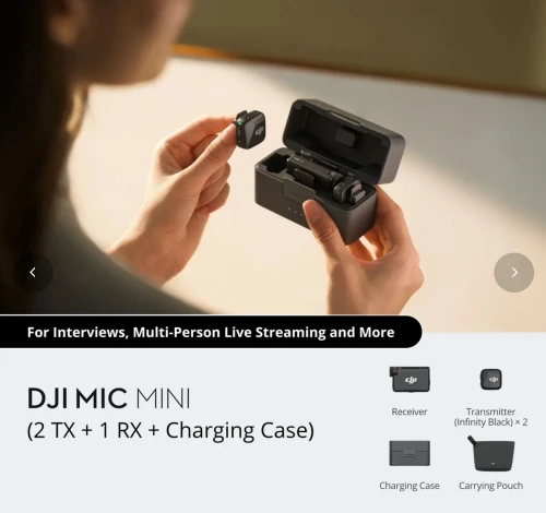 DJI Mic Mini (2 TX + 1 RX + Boîtier de charge)