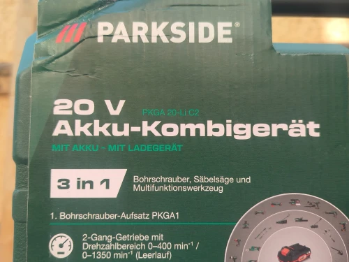 Visseuse Multifonction Parkside 20V 3 en 1 / Visseuse Perceuse, Ponceuse, Scie Sabre, Scie Plongeant