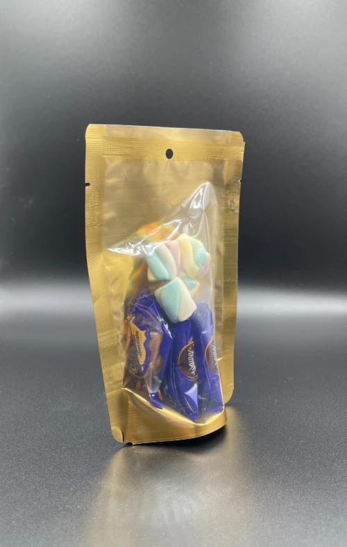 Sac DOYPACK sans fermeture zip couleur transparent / doré