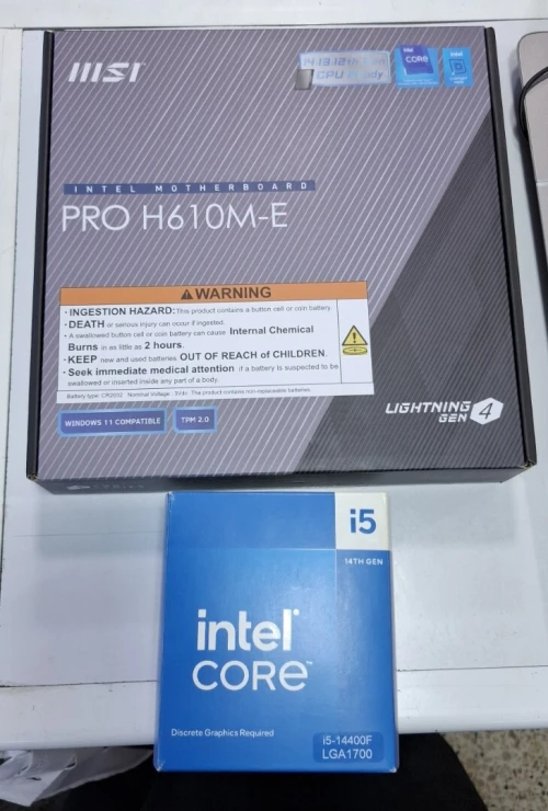 carte mere msi pro h610 m-e ddr5 + core i5 14400f