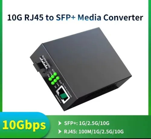 Media converter SFP+ Fiber to RJ45 Media Converter RJ45 to SFP+ 10/100/1000M/2.5/ 10Gbps