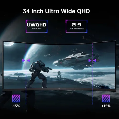 KTC Gaming Monitor H34S18S 34'' VA UWQHD 21;9 Curved 180Hz