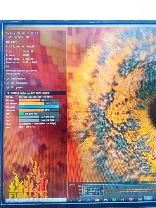 RTX 2070 SUPER 8 GO. [KFA2]  Max temp 63