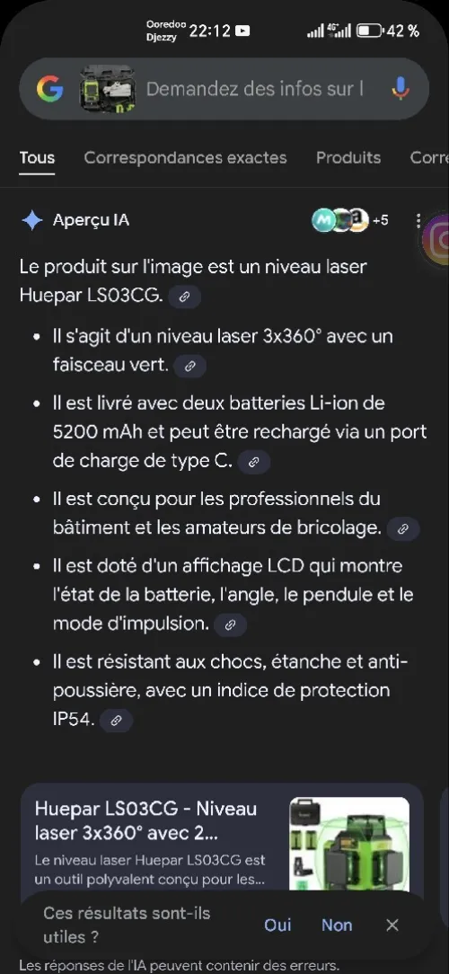 niveau laser Huepar LS03CG + détecteur laser Huepar LR-6RG. 