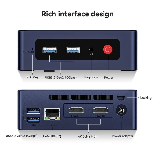 Beelink Mini PC 11th Gen  N5095/16GB/128SSD/HDMI 4K*60Hz/Gigabit LAN/ 2.4G/5G WiFi, BT4.0/ Win11 Pro