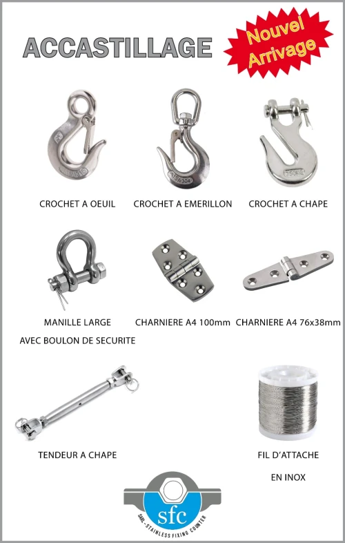 ACCESSOIRE D'ACCASTILLAGE EN INOX
