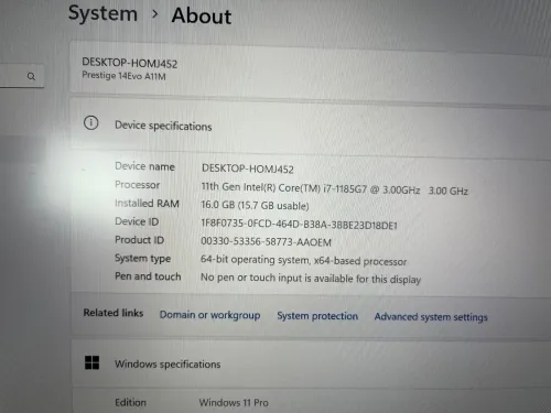 Msi prestige 14evo A11M