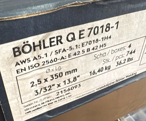 Baguette de soudage basique E7018 BÖHLER