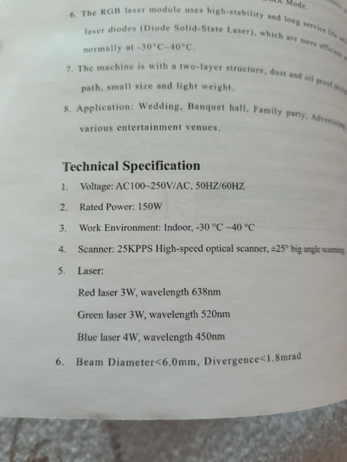 10w Professionnel laser 3d led full RGB