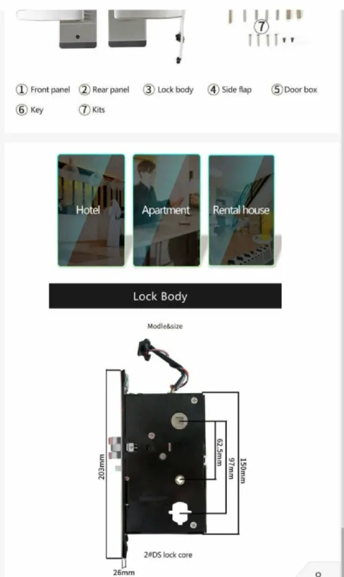 Serrures électroniques RFID hôtel, promotion immobilière, résidence, distributeur- K6026 | Lot de 200 pièces