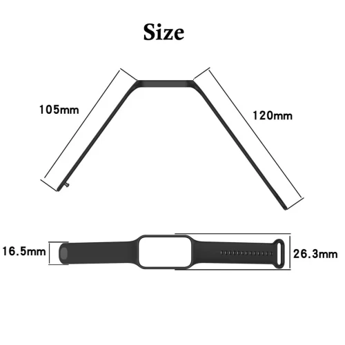 Bracelet en Silicone souple pour Xiaomi Band 9 ACTIV ET  REDMIi BAND 3