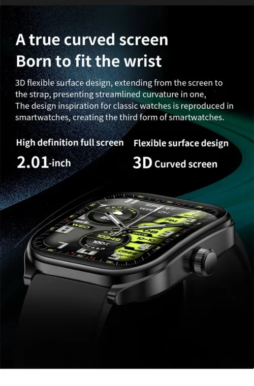 AOLONE SMART WATCH CURVE ECRON 2.01"  HIGH LUXURY
