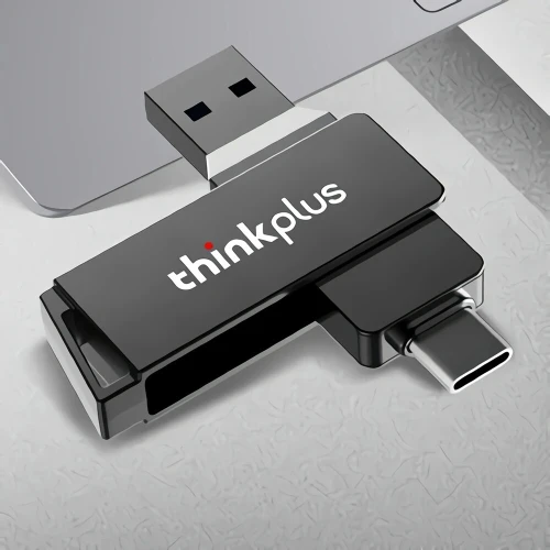 Lenovo ThinkPlus Clé USB 3.2 de Type C, Disque U Rotatif en Métal, OTG 128 Go