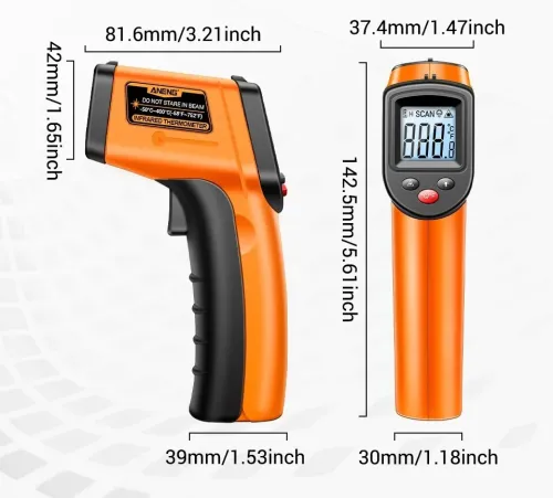 Thermomètre infrarouge -50 C A 400 C déterminer la température de cuisson, four à pizza, gril