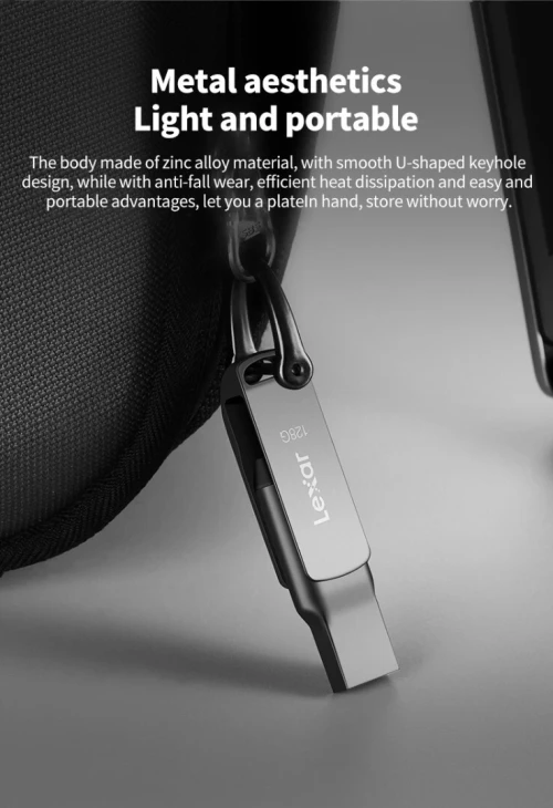 Lexar D400 clé USB 3.2 Type C + USB double emplacement 128GB 