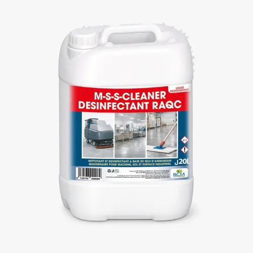 M-S-S-CLEANER DESINFECTANT RAQC / NETTOYANT ET DE3SINFECTANT A BASE DE D'AMONIUM QUATERNAIRE POUR MACHINE, SOL ET SURFACE INDUSTRIEL