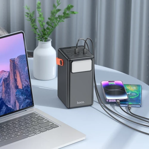 HOCO J142 Power Bank 100000mAh Originale  Charge Rapide 22.5W PD20W | 7 Sorties USB & Lampe LED intégrée