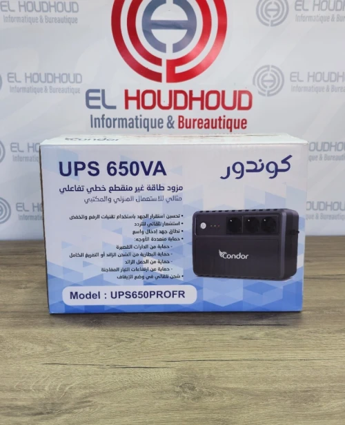 ONDULEUR CONDOR 650VA / 390W / 3S PRISES