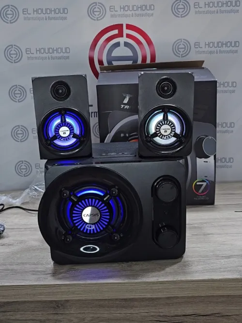 HAUT PARLEUR BLUETOOTH RGB GM 2.1 / 25W (LEC CM+USB+FM+AUX+BT+MP3+TELECOMANDE) CAPSYS TORAN 6