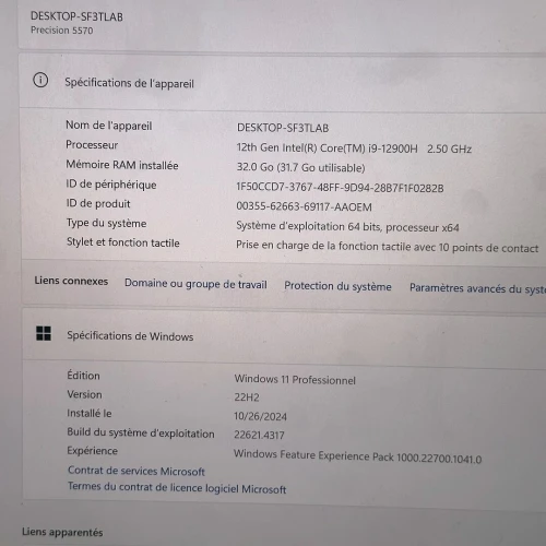 DELL PRECISION 5570 TACTILE I9-12900H 32GB 1TB SSD RTX A2000 4K OLED