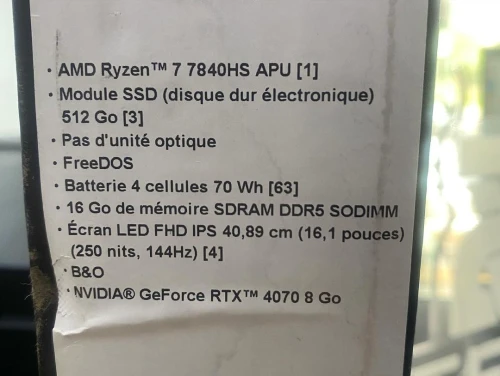 HP VICTUS 16 RYZEN 7 7480HS 16GB 512GB SSD RTX 4070 8GB