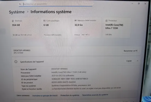 DELL XPS 14 9440 CORE ULTRA 7 155H RTX 4050 32GB DDR5 1000GB NVME 14P