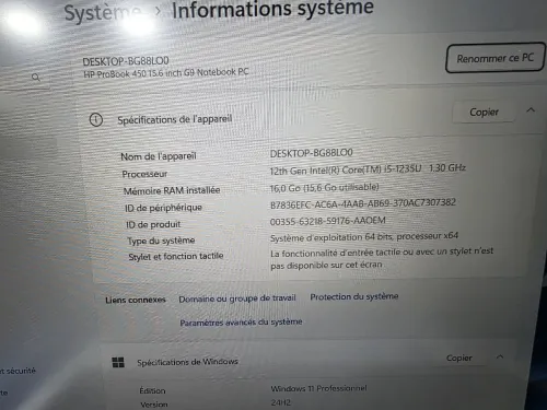 HP PROBOOK 450 G9 I5 1235U 16GB 512GB SSD