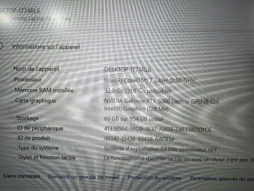 HP OMEN GAMING 16 CORE 7 240H RTX 5060 8GB 32GB DDR5 1000GB SSD 16P 144HZ