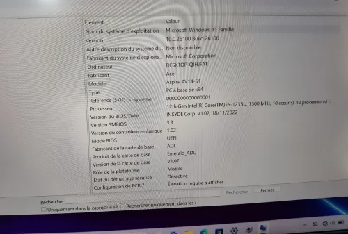 ACER ASPIRE VERO 14 AV14-51 CORE I5 1235U 16GB DDR5 512SSD