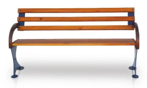 Banc public en bois et acier 