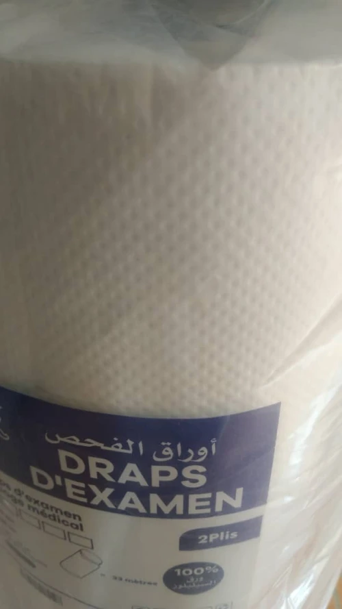 DRAP D'EXAMEN PAPIER ABSORBANT PURE OUATE CELLULOSE 65CM PAR 33 METRE