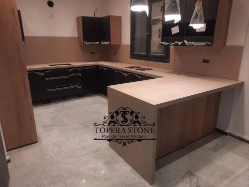 Plan travail en quartz et granite