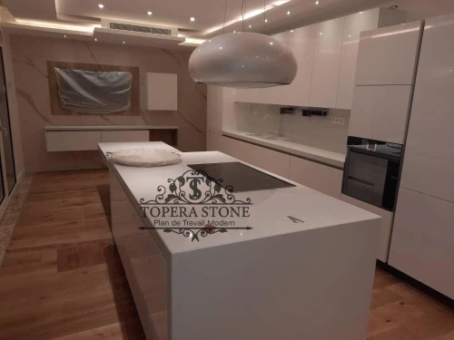 Plan travail en quartz et granite